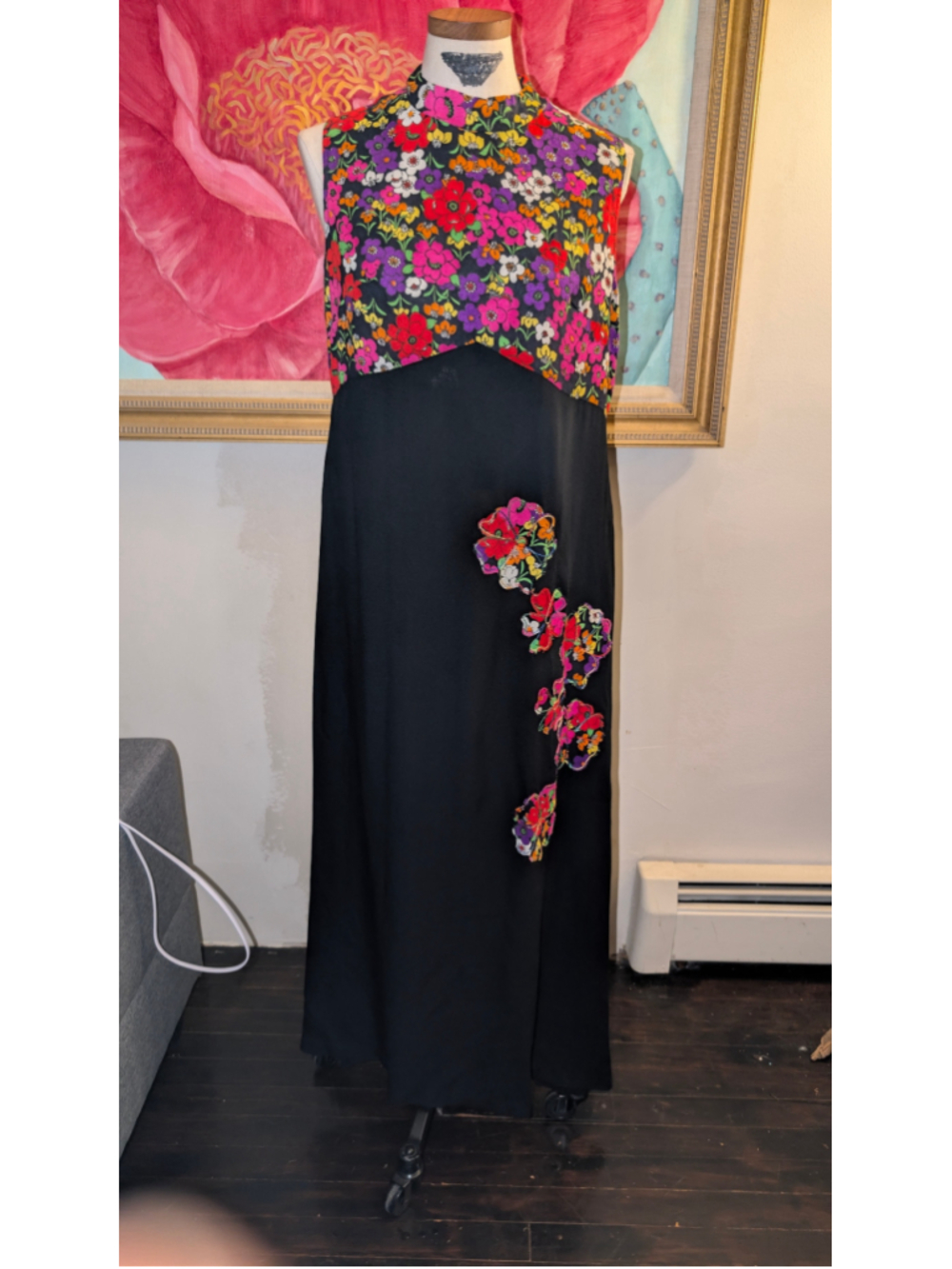 Vintage 60's Montgomery ward dayglo maxi dress